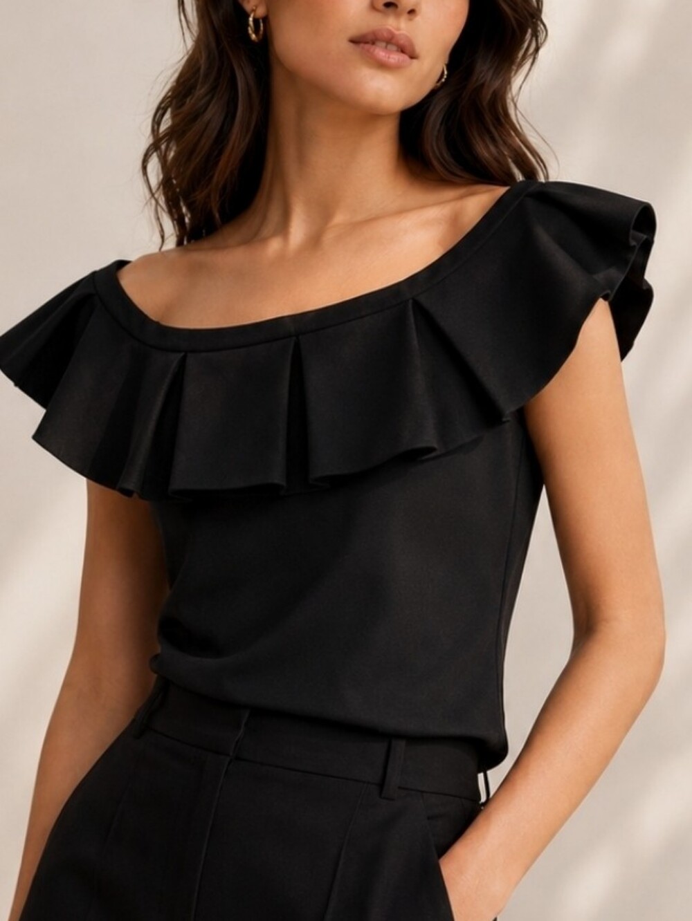 Ted Baker Pleated Ruffle Off The Shoulder Top Sz. 2 (US Sz. 6)